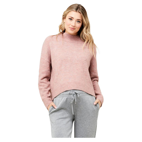 Ripe Jade Crop Nursing Knit - Dusty Pink