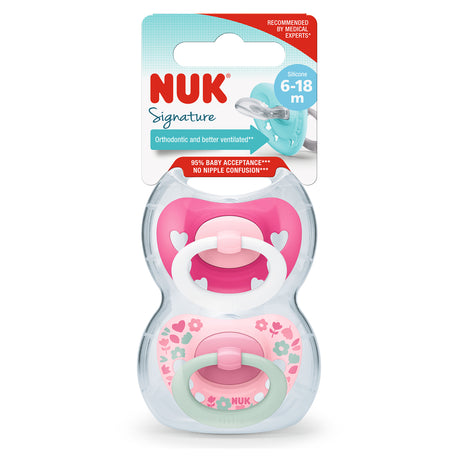 NUK Signature Silicone Soother 6-18 Months Girl