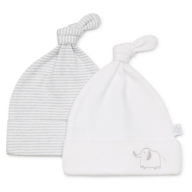 Marquise Beanie 2-Pack - White Elephant/White Stripe