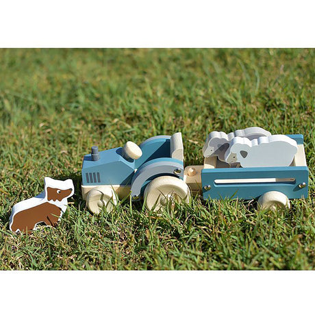 Kaper Kidz Wooden Tractor with Sheep Dog