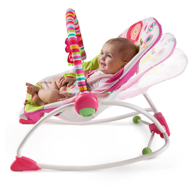 Bright Starts Infant to Toddler Rocker Raspberry Garden