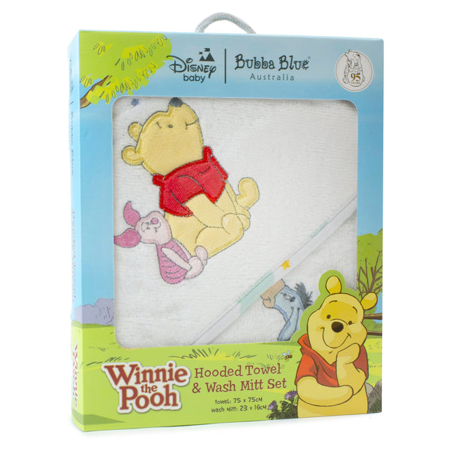 Bubba Blue Winnie The Pooh Hooded Towel & Mitt Set