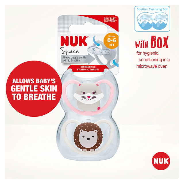 NUK Space Silicone Soother 0-6 Months Girl