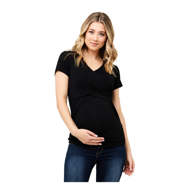 Ripe Embrace Short Sleeve Nursing Tee - Black