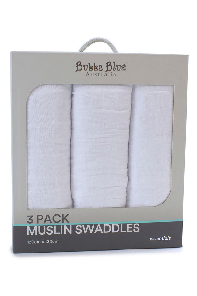 Bubba Blue Everyday Essentials Muslin Wraps, (Pack of 3)