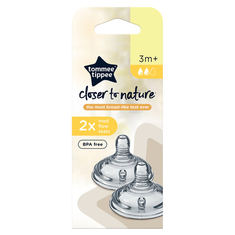 Tommee Tippee Closer to Nature Medium Flow Teats 2 Pack