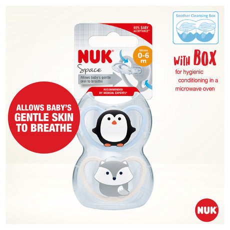 NUK Space Silicone Soother 0-6 Months Boy