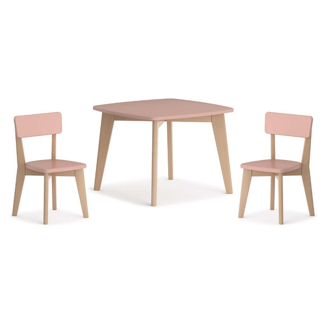 Boori Thetis Squared Table & Two Thetis Chairs Truffle & Cherry