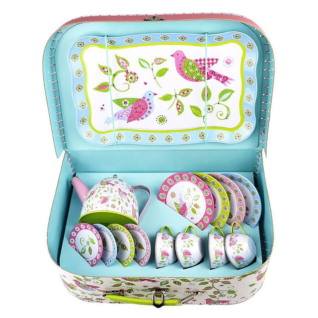 Kaper Kidz Bird Tin Tea Set in Suitcase