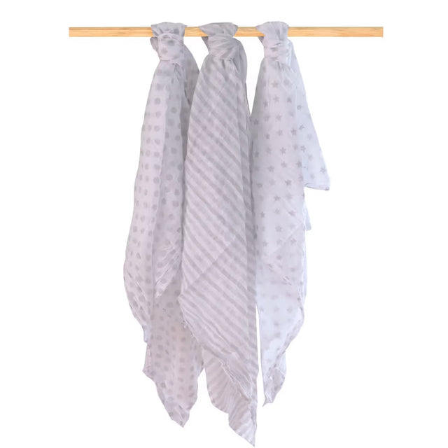 Bubba Blue Everyday Essentials Muslin Wraps, (Pack of 3)