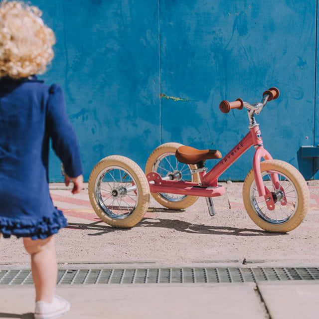 Trybike Vintage Pink 2 in 1 Balance Bike