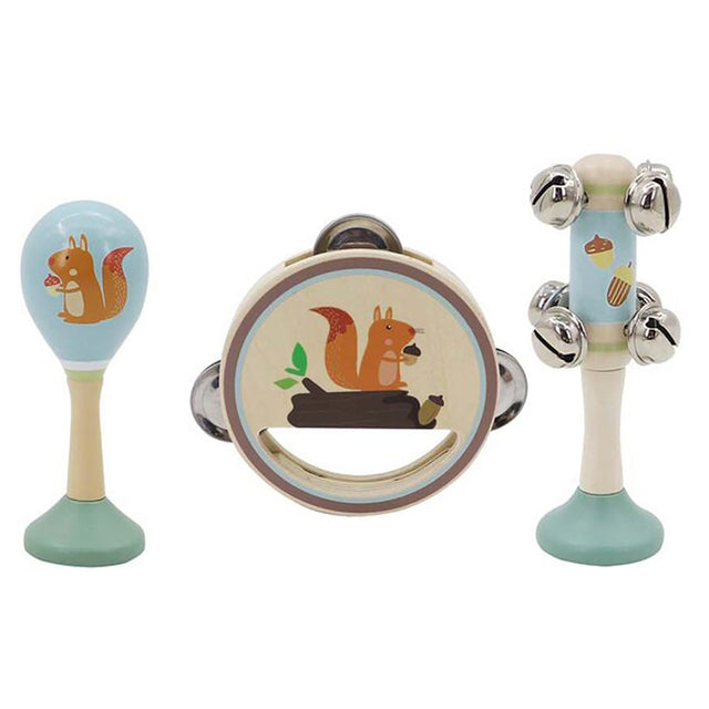 Woodland Wooden 3pcs Musical Set Squirrel