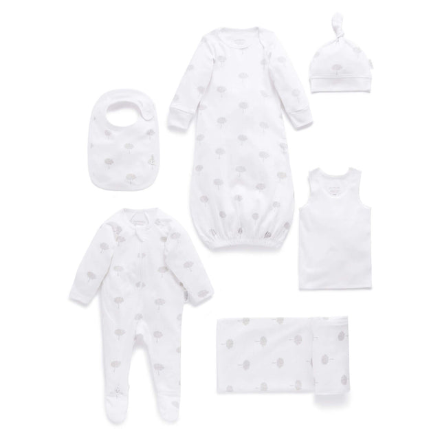 PureBaby Newborn Hospital Pack - Pale Grey Tree