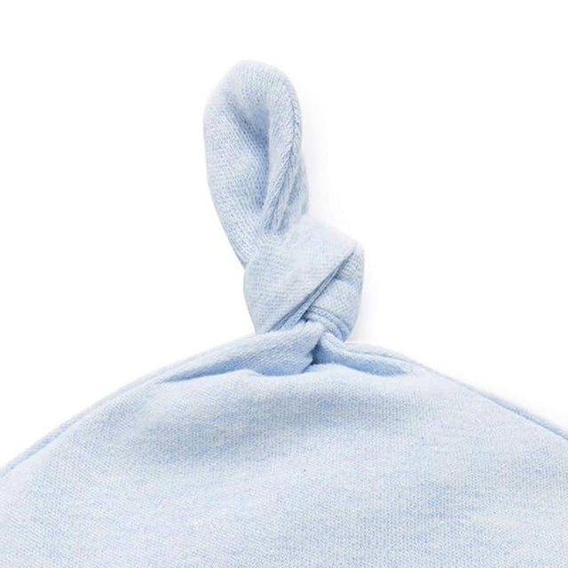 PureBaby Knot Hat - Pale Blue Melange