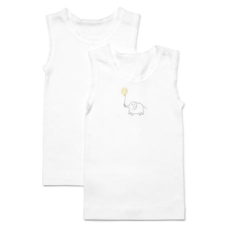 Marquise Singlet 2-Pack - White Elephant/White