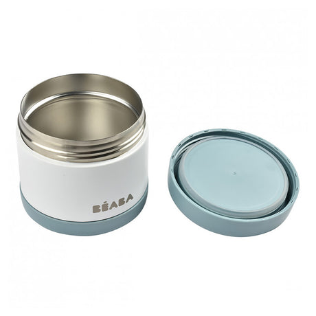 Beaba Stainless Steel Thermo-Portion 500ml - White/Baltic Blue