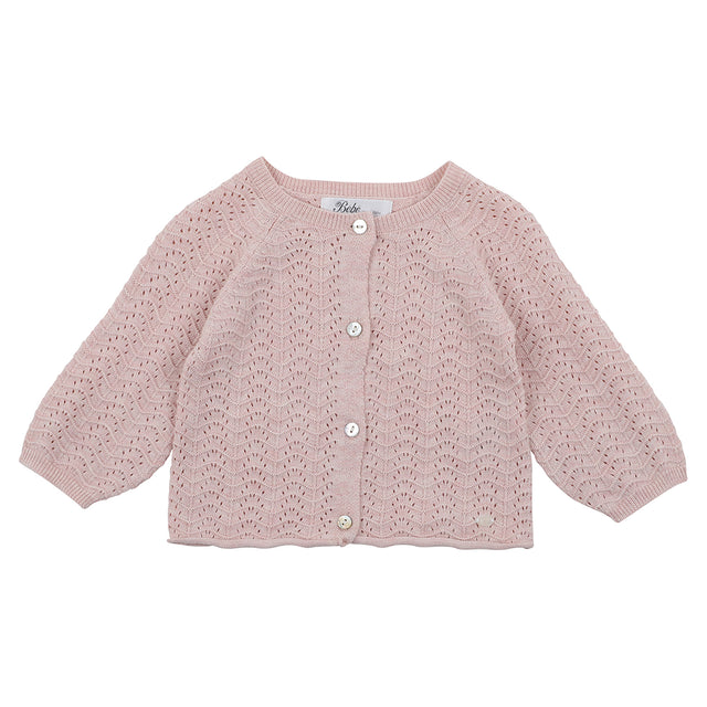 Bebe Pointelle Cardigan Dusty Pink