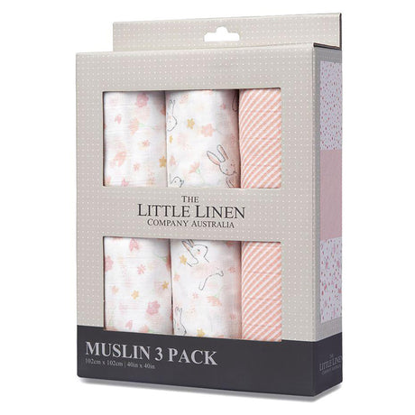 Little Linen Baby Muslin Wrap 3pk - Ballerina Bunny