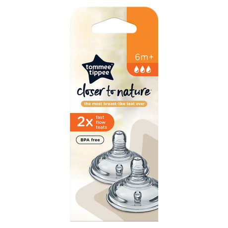 Tommee Tippee Clear Fast Flow Teats 2 Pack