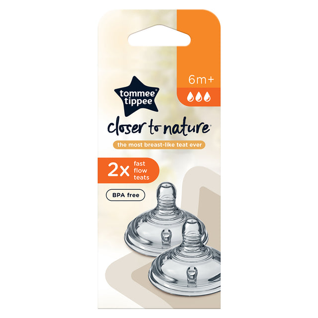 Tommee Tippee Clear Fast Flow Teats 2 Pack