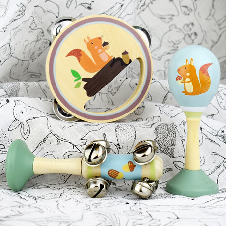 Woodland Wooden 3pcs Musical Set Squirrel