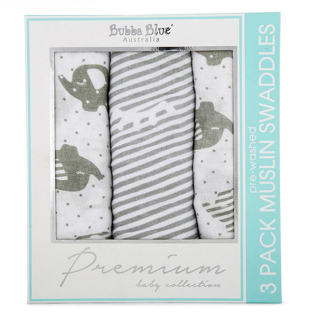 Bubba Blue Petit Elephant Muslin Wrap