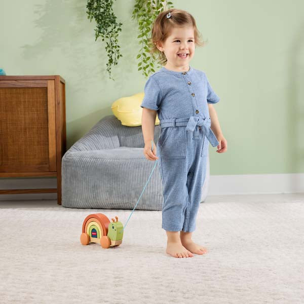 Fisher-Price Wooden Tiny Garden Pull-Along Stacking Snail
