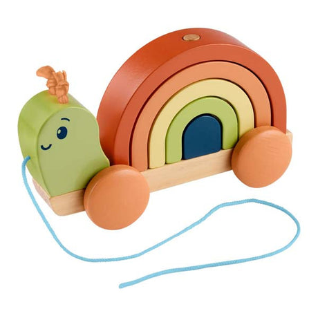 Fisher-Price Wooden Tiny Garden Pull-Along Stacking Snail
