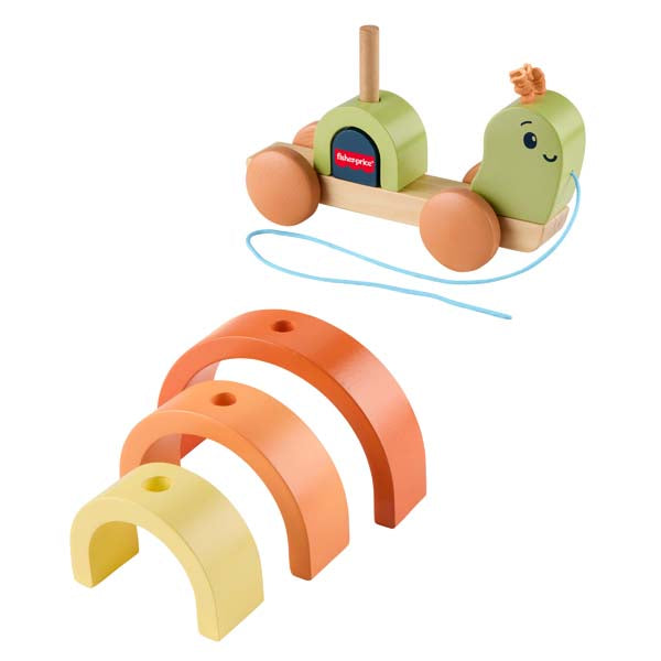 Fisher-Price Wooden Tiny Garden Pull-Along Stacking Snail