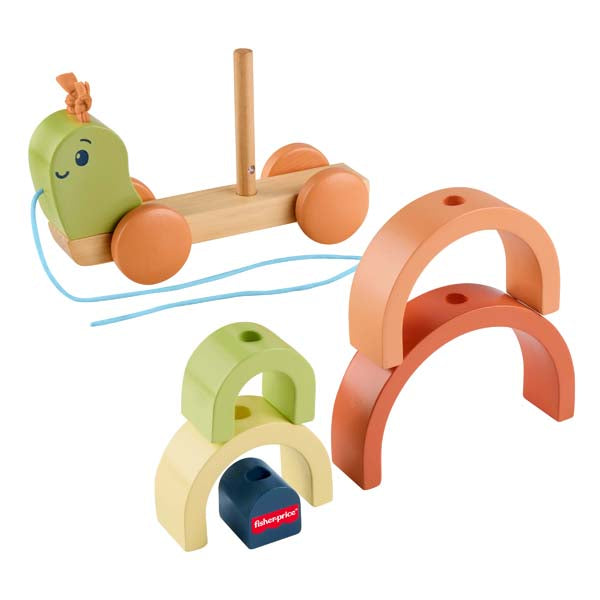 Fisher-Price Wooden Tiny Garden Pull-Along Stacking Snail