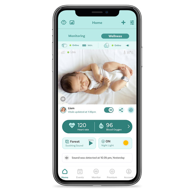 Oricom Guardian Pro Wearable Sleep Tracker + Video Baby Monitor (OBHGPRO)