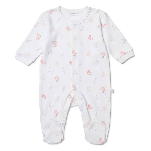 Marquise Footed Studsuit - Pink Bunny