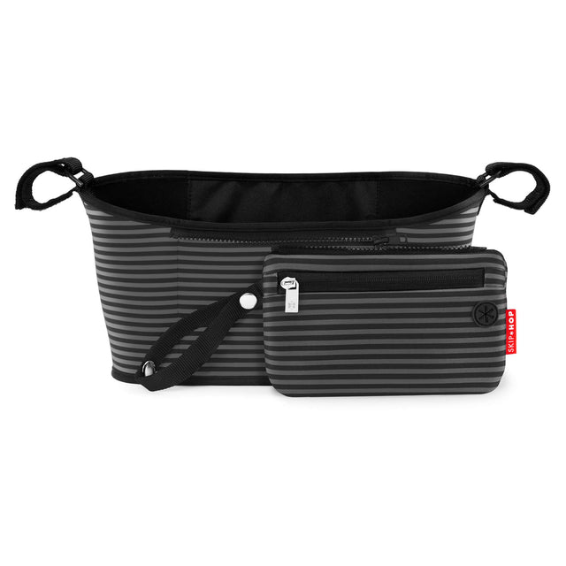 Skip Hop Grab & Go Stroller Organiser - Black/Grey Stripes