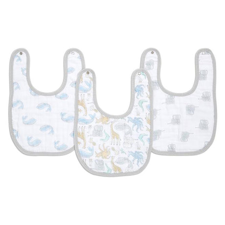 Aden & Anais Essentials Natural History 3 Pack Snap Bibs