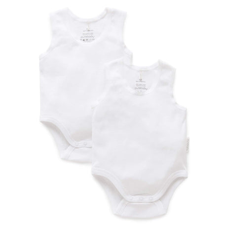 PureBaby Rib Bodysuit 2-Pack - White