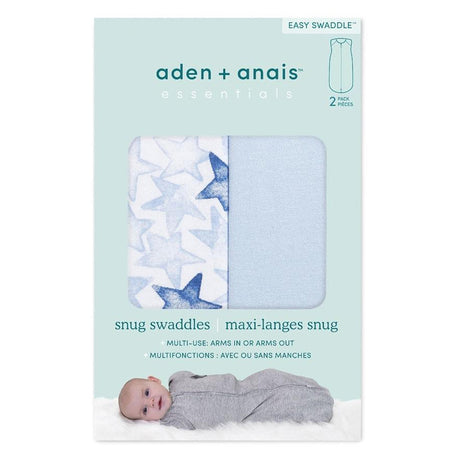 Aden & Anais Essentials Twinkling Stars Newborn Snug Swaddle 0-3 Months 2 Pack