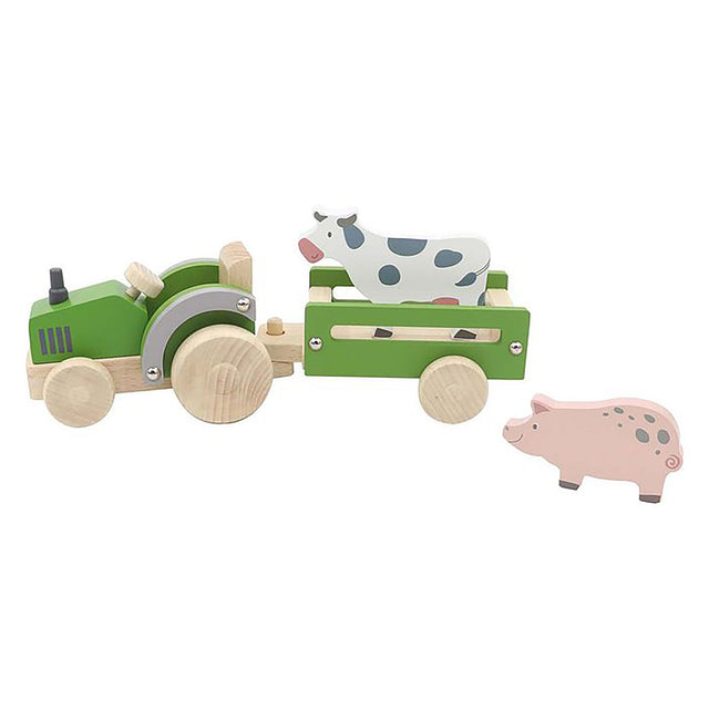 Kaper Kidz Wooden Tractor with Farm Animals