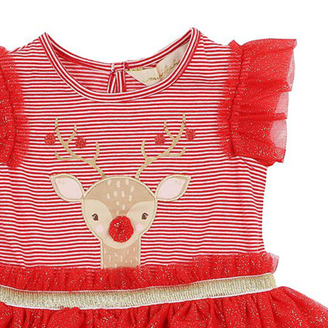 Minihaha Christmas Reindeer Dress Red (Size 00-2)