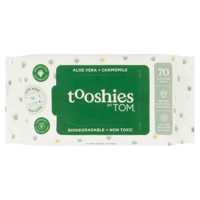 Tooshies Pure Baby Wipes Aloe Vera & Chamomile 70pk