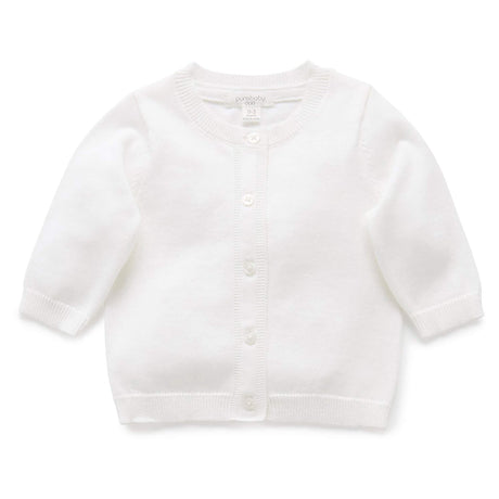 PureBaby Cotton Cardigan - White