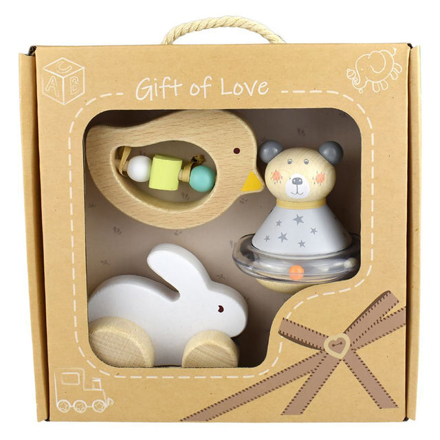 Calm & Breezy Baby Gift Set Bunny Bird Bear 3pcs