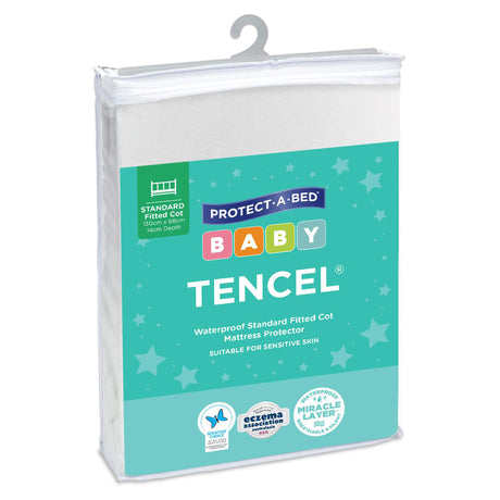 Protect A Bed Tencel Waterproof Standard Fitted Cot Mattress Protector