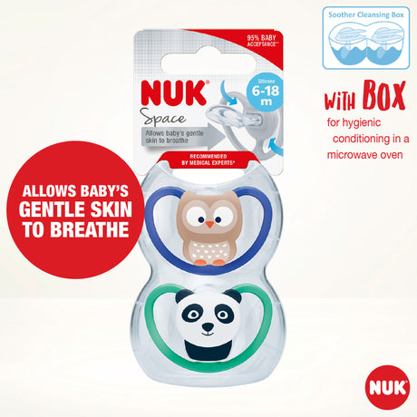 NUK Space Silicone Soother 6-18 Months Boy