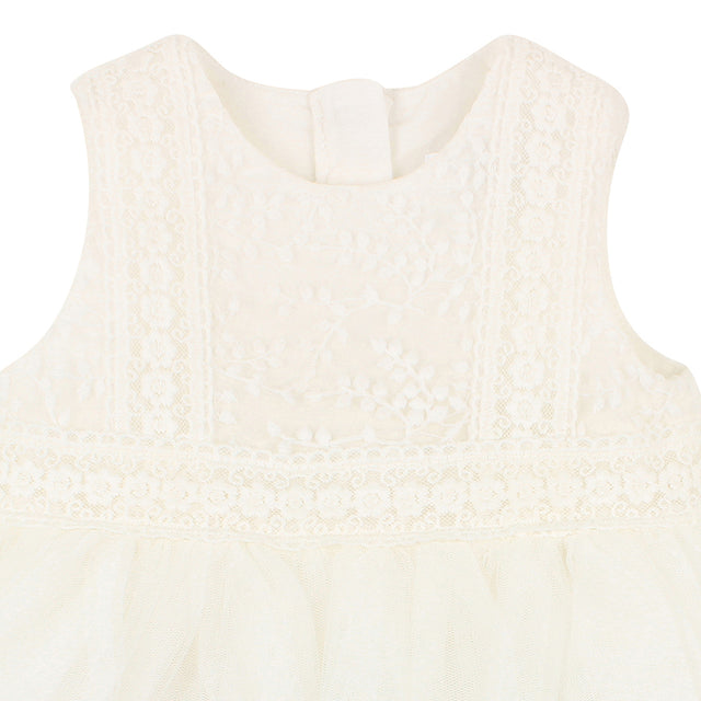 Bebe Embroidered Organza Dress Ivory