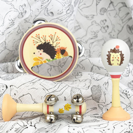 Woodland Wooden 3pcs Musical Set Hedgehog