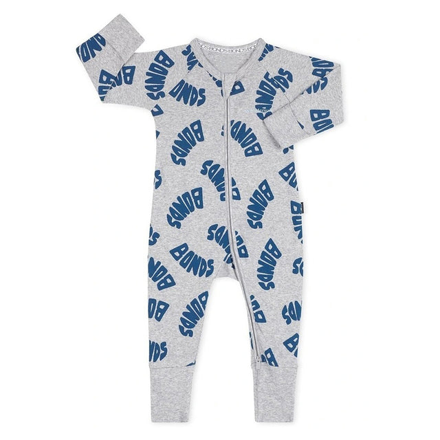 Bonds Classic Rib Zippy Wondersuit Swirl Grey Marle