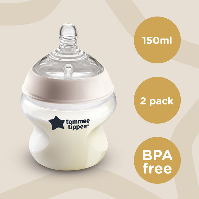 Tommee Tippee Clear Feeding Bottle 2PK