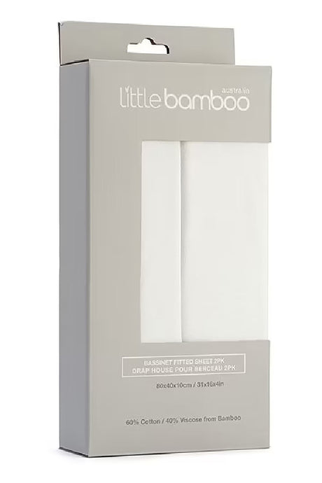 Little Bamboo Jersey Fitted Sheet Bassinet - Natural, (Pack of 2)