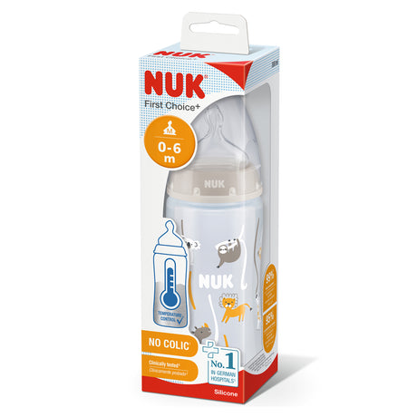 NUK First Choice+ Temperature Control 300ml Baby Bottle, White