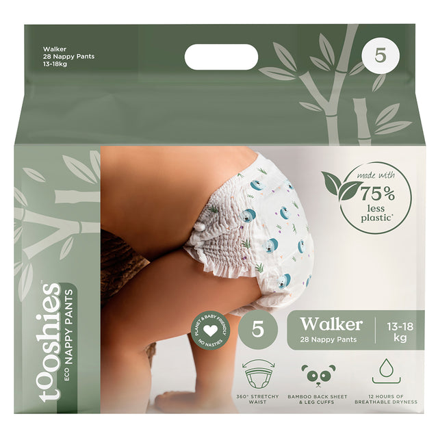 tooshies ECO Nappy Pants - Size 5 Walker - 28Pk